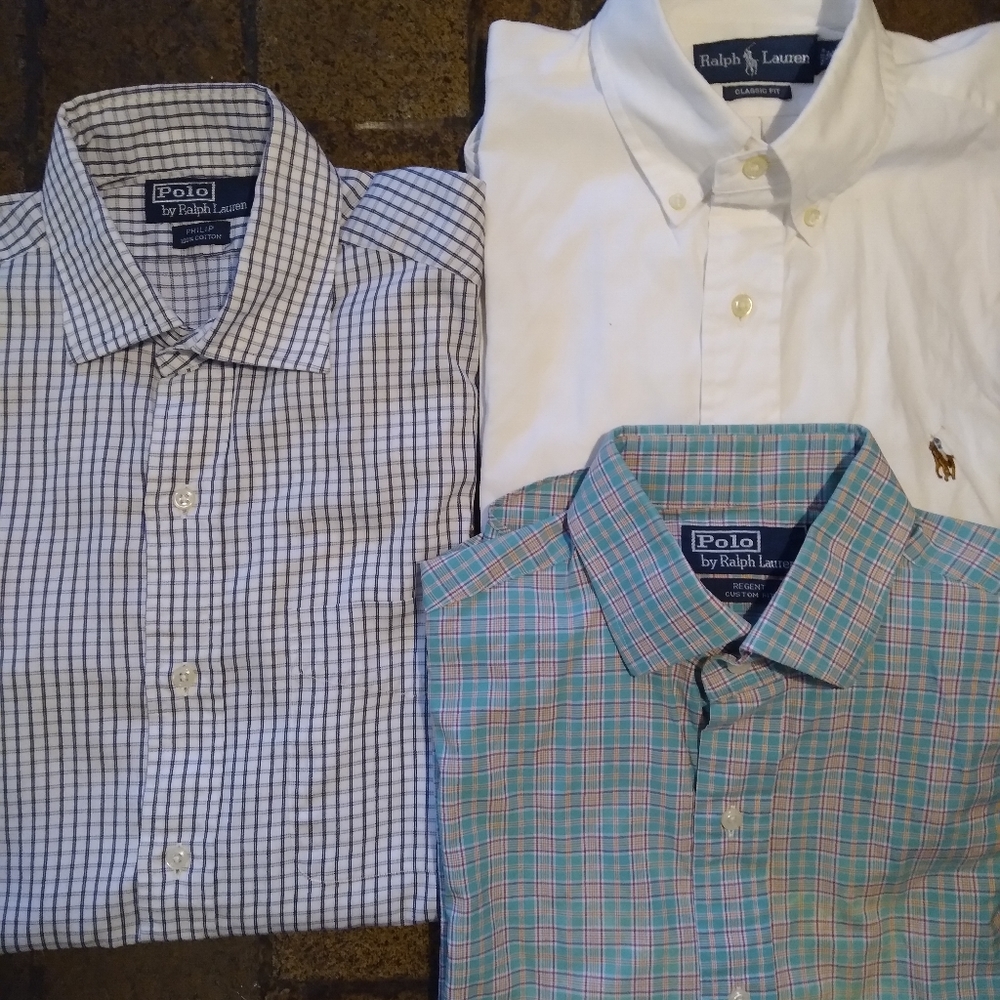 POLO RALPH LAUREN LOT OF 3 DRESS SHIRTS SALE
